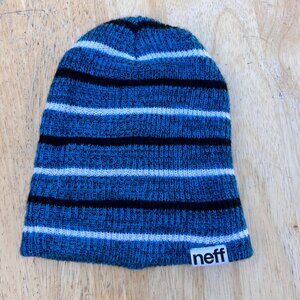 NEFF Blue Striped Beanie One Size